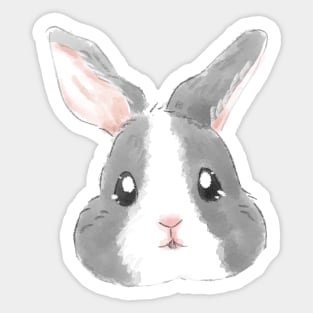 Bunny Head Grey Sticker